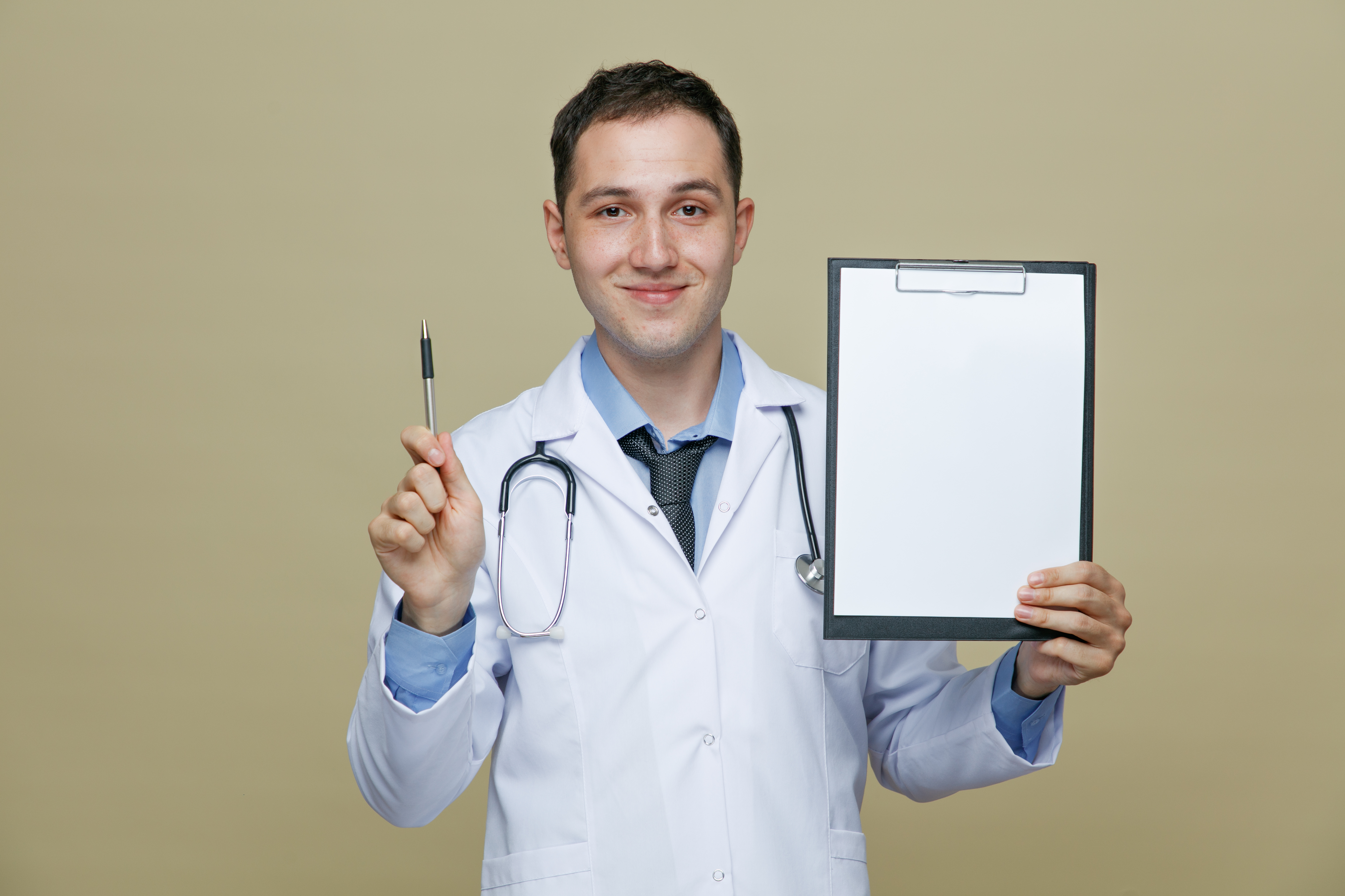 Doctor with cartboard